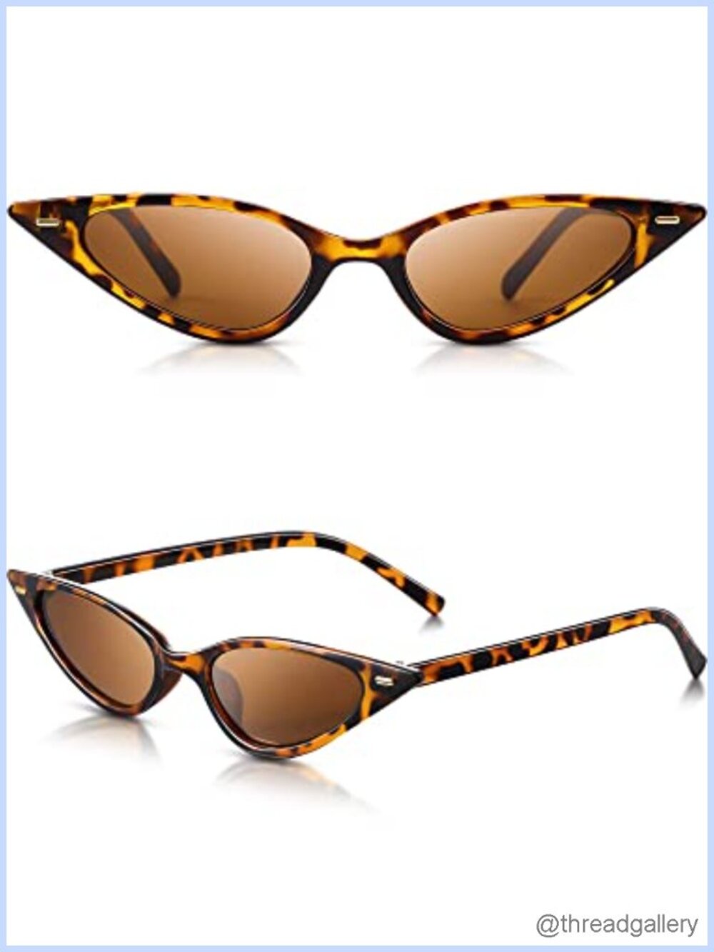 Leopard Print Cat Eye Sunglasses Plastic Retro Full-Frame UV Protection